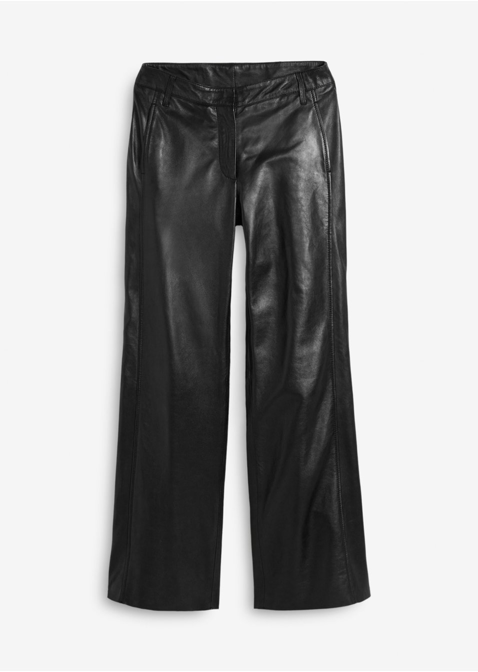 Pantalon large en cuir d'agneau nappa