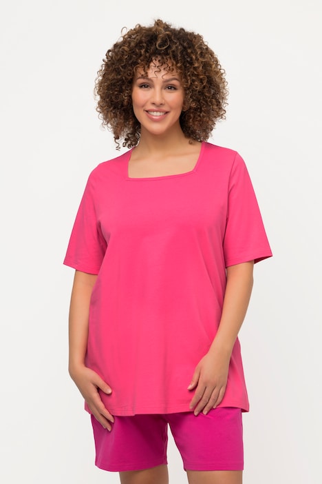 T-Shirt, A-Linie, Carree-Ausschnitt, Halbarm
