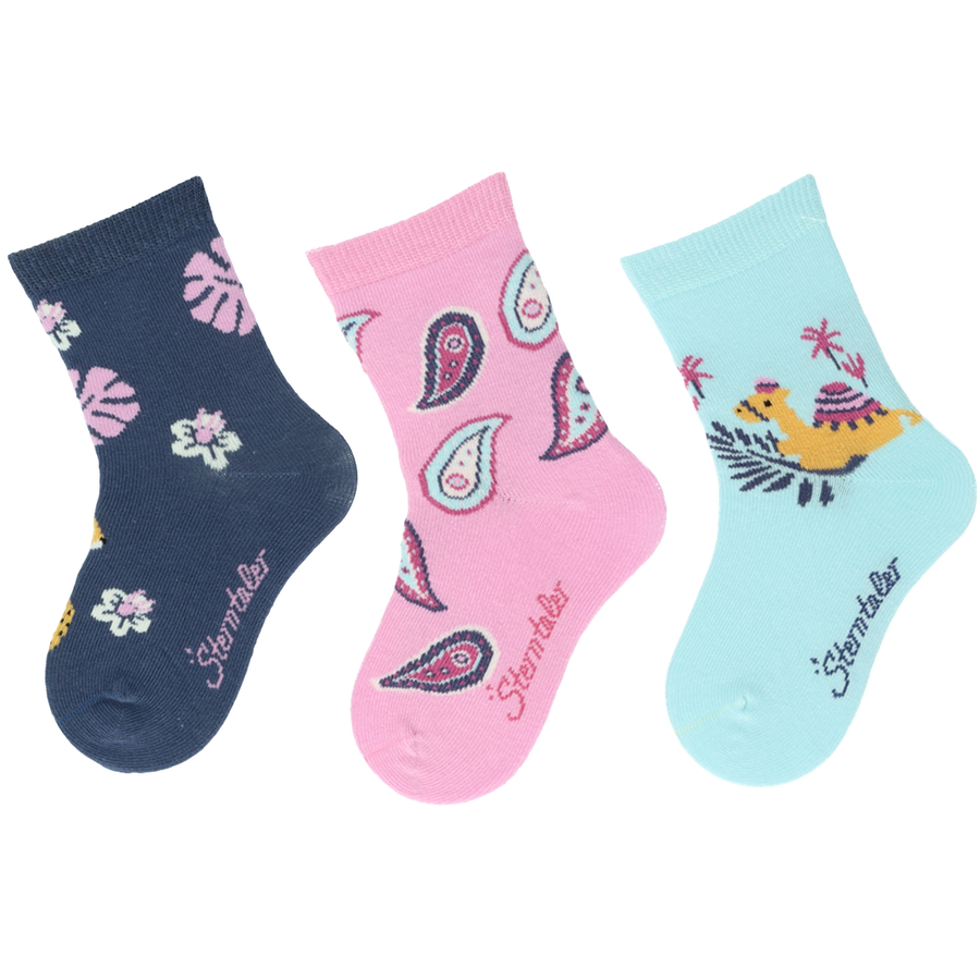 Sterntaler Socken 3er-Pack Orient blau