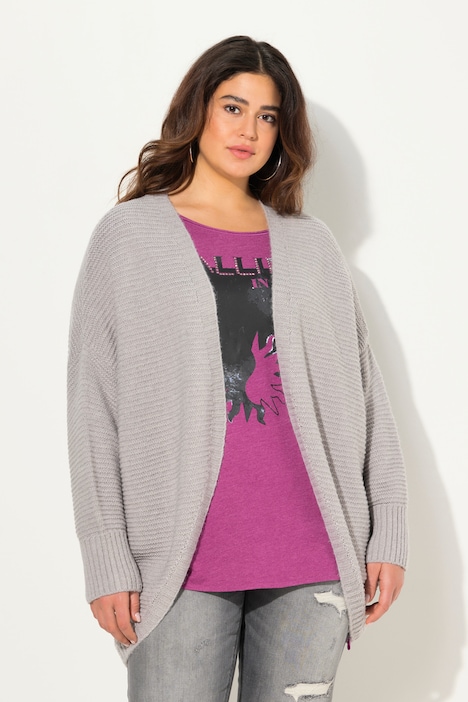 Strickjacke, Egg-Shape, Wollanteil, offene Form