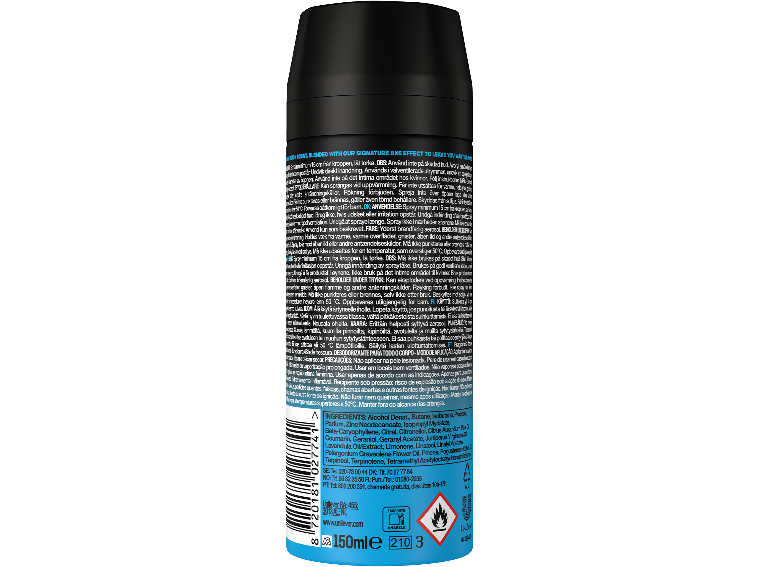 DESODORIZANTE AXE SPRAY ICE CHILL 150ML