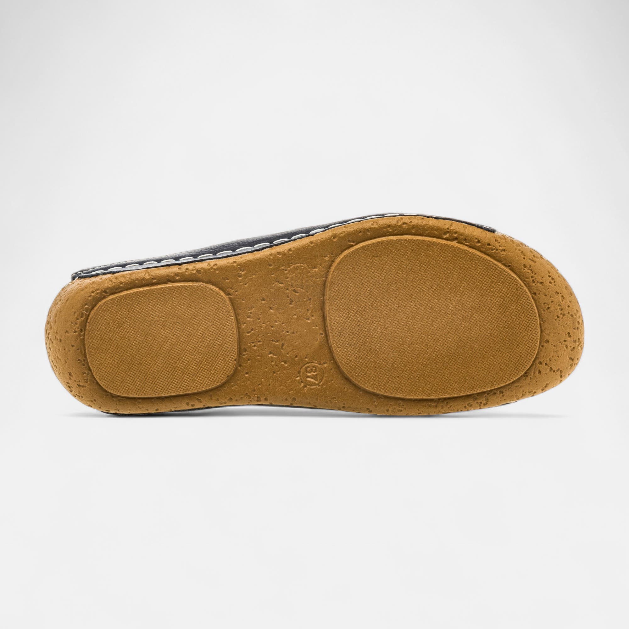 Mules Femme en cuir bleu marine