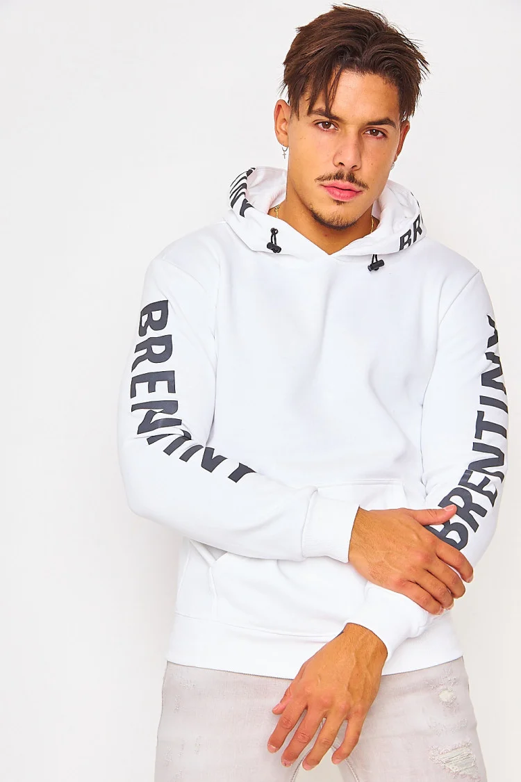 Sweat à capuche blanc Brentiny