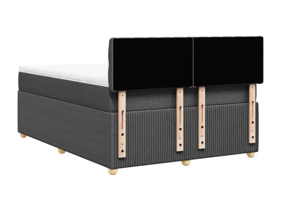 Sommier à lattes de lit avec matelas Gris foncé 160x200cm Tissu