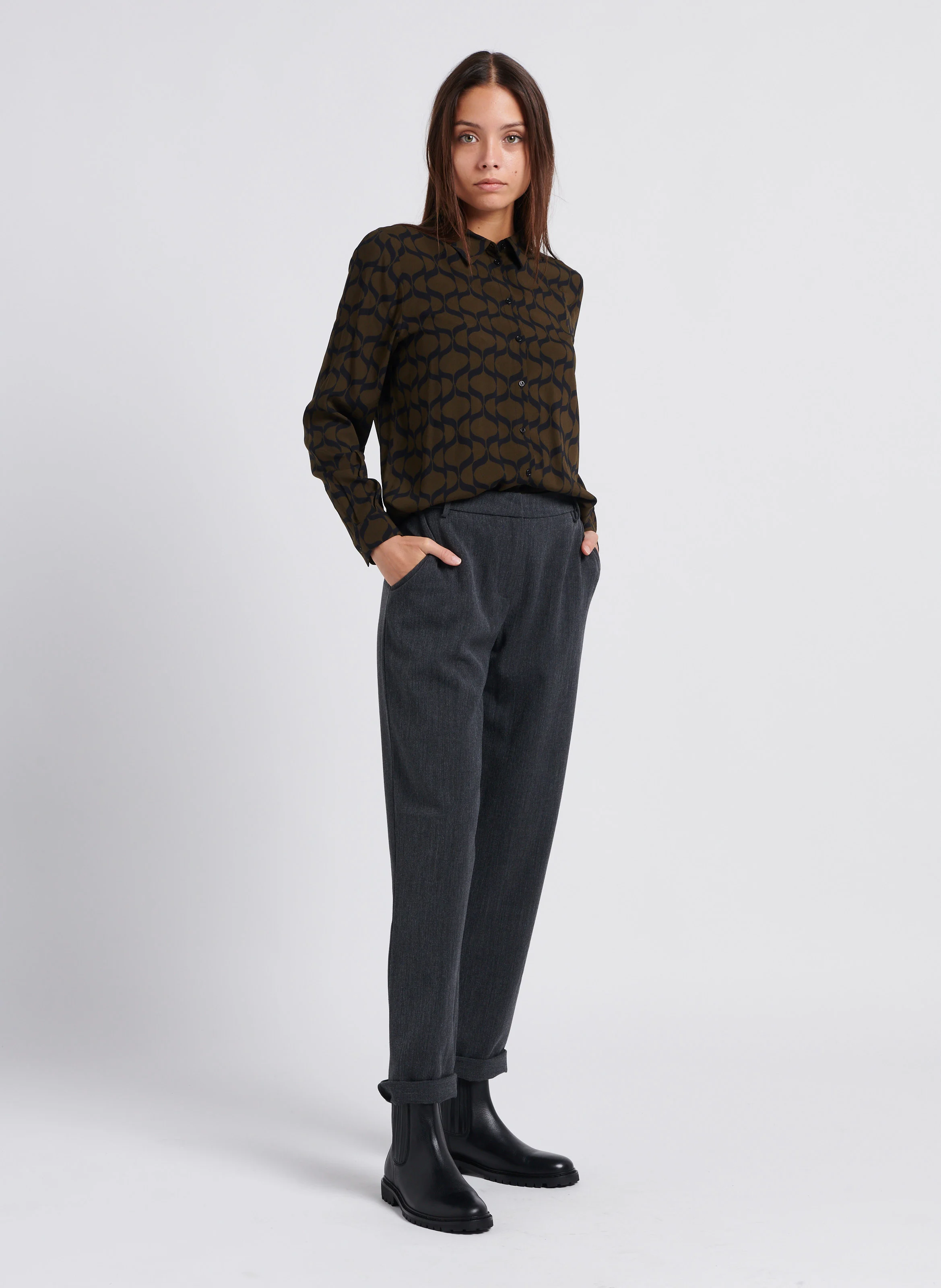 RILEY - Pantalon droit| Gris