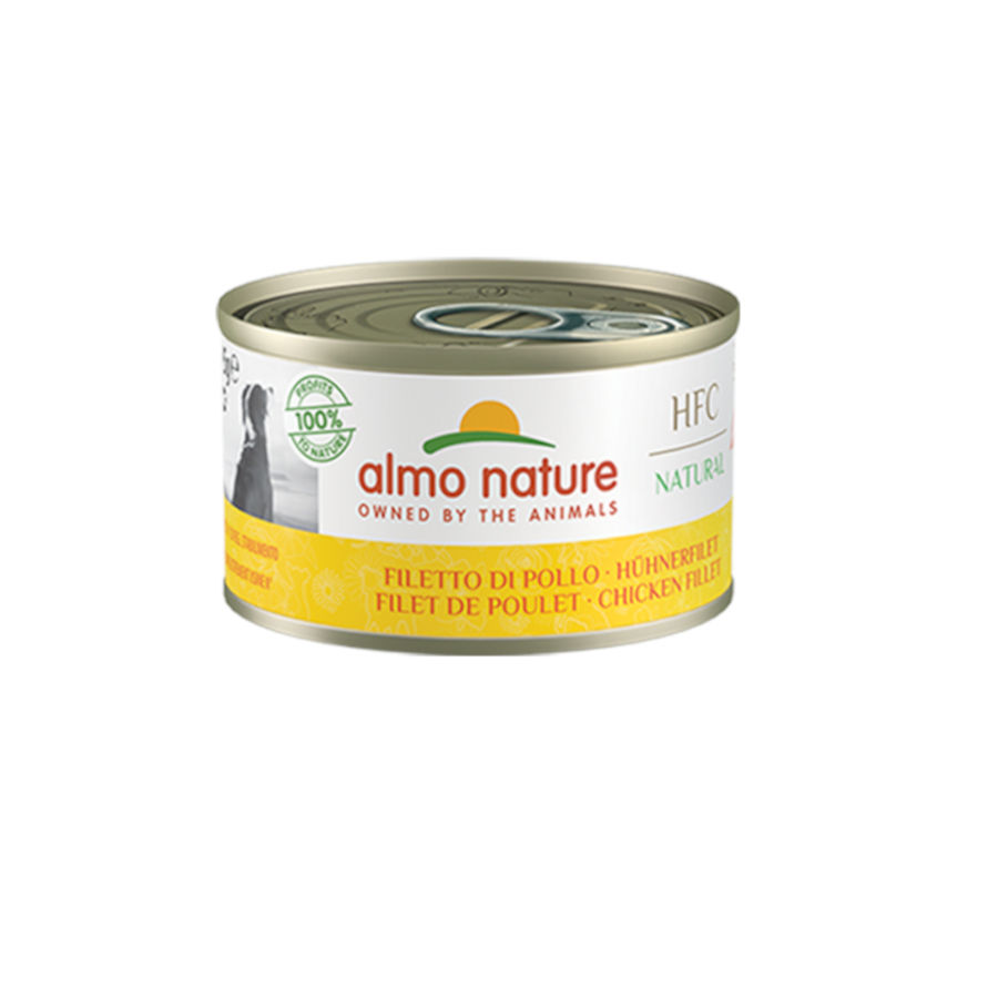 Almo Nature HFC Filé de Frango Natural em lata, 95g, para cães.