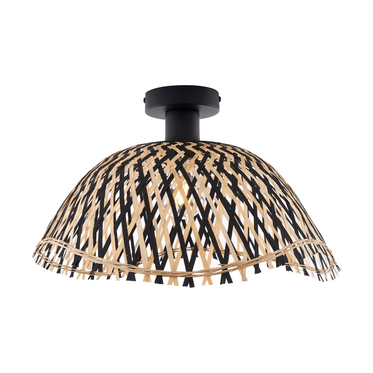 Art Deco plafondlamp zwart bamboe 40cm - Alka