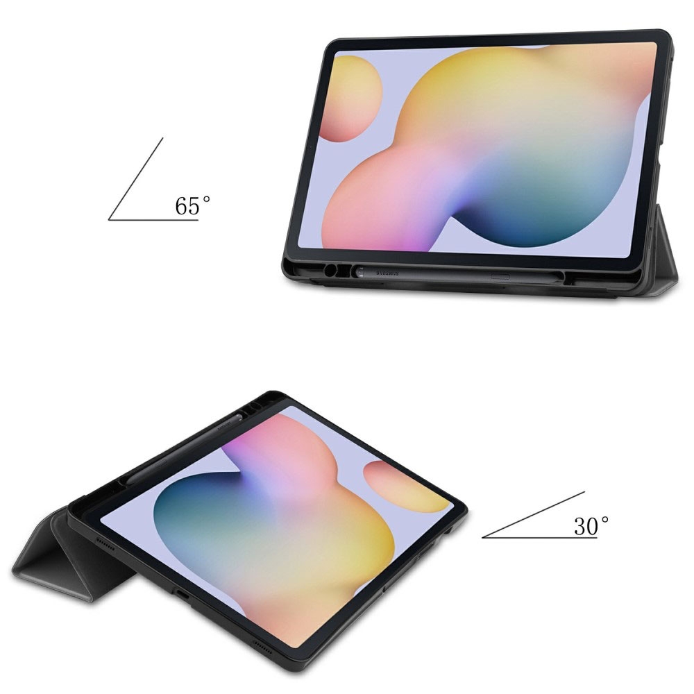 Samsung Galaxy Tab S8 / Tab S7 Flipcase Hülle Ledertasche mit Aufstellfunktion Litchi Look   S-Pen Halterung - Grau