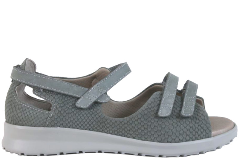 NEW FEET ARMY GRÅ SANDAL I PRÆGET NUBUCK