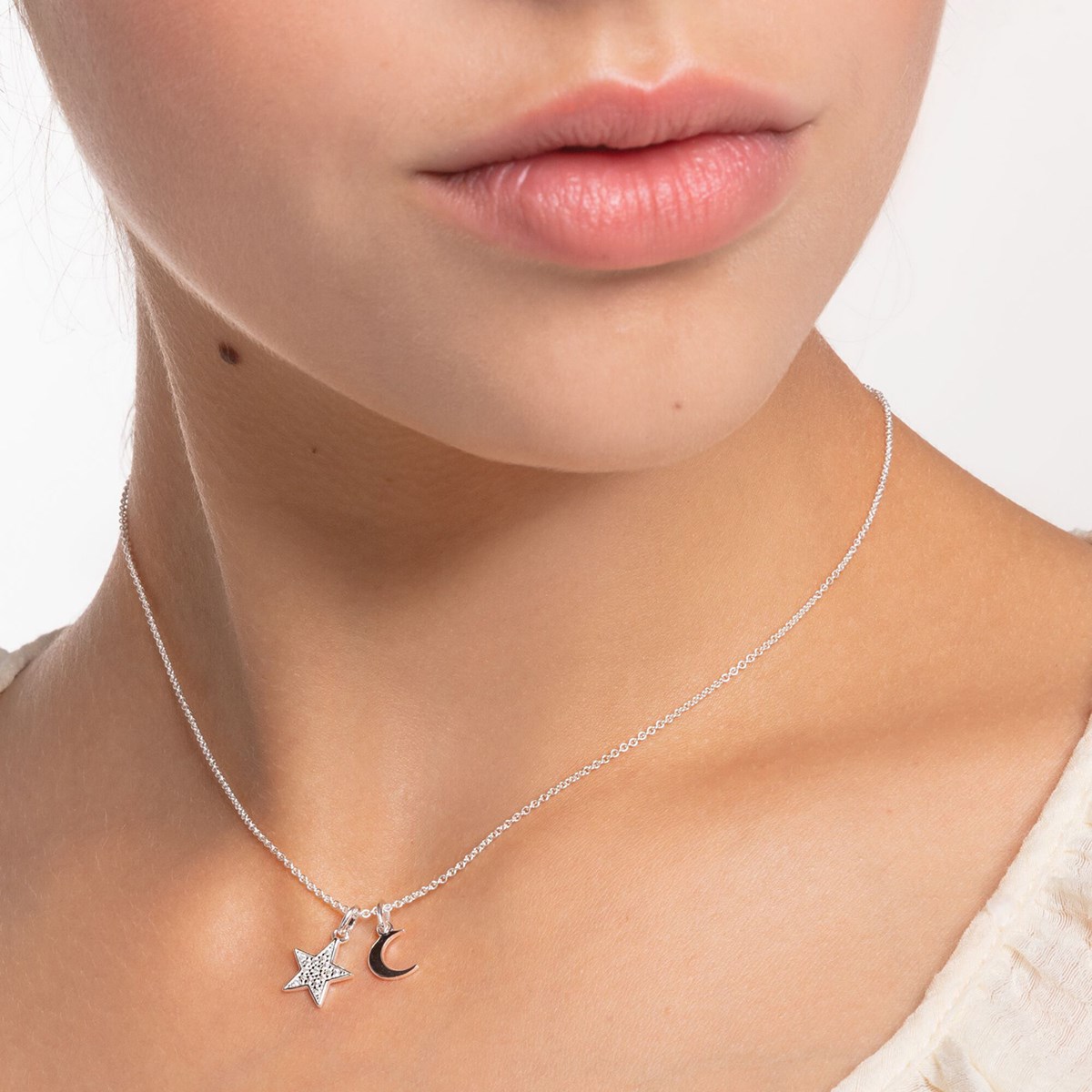 Collier Thomas Sabo étoile/lune argent oxydes