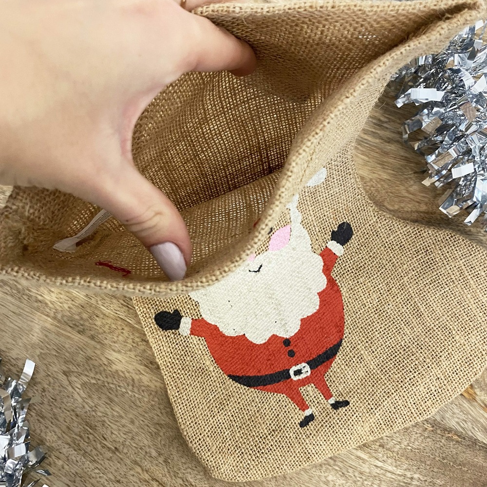 Botte en jute père noel