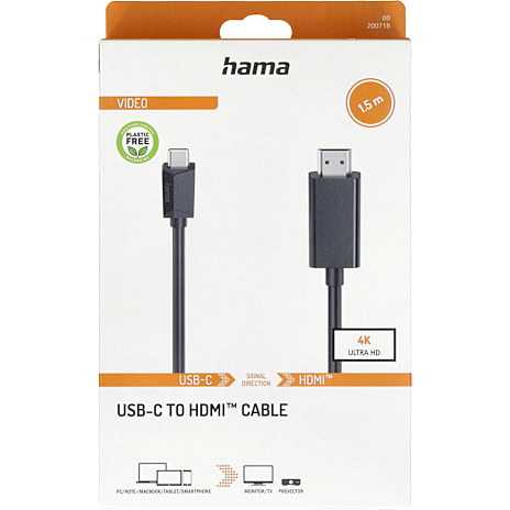 Hama Monitor Cable USB-C - HDMI 4K 1,5 meter