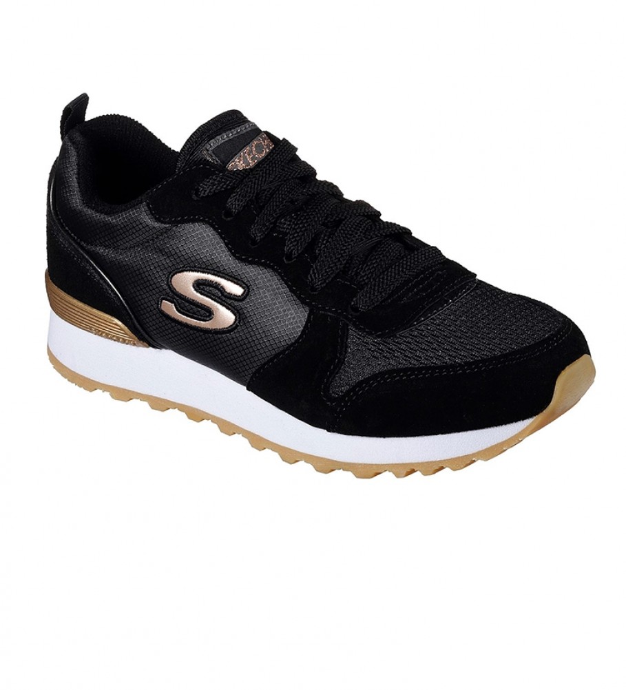 Tênis Skechers OG 85 Goldn Gurl preto com espuma viscoelástica.