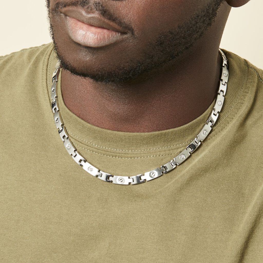 Collier Joe Acier Blanc