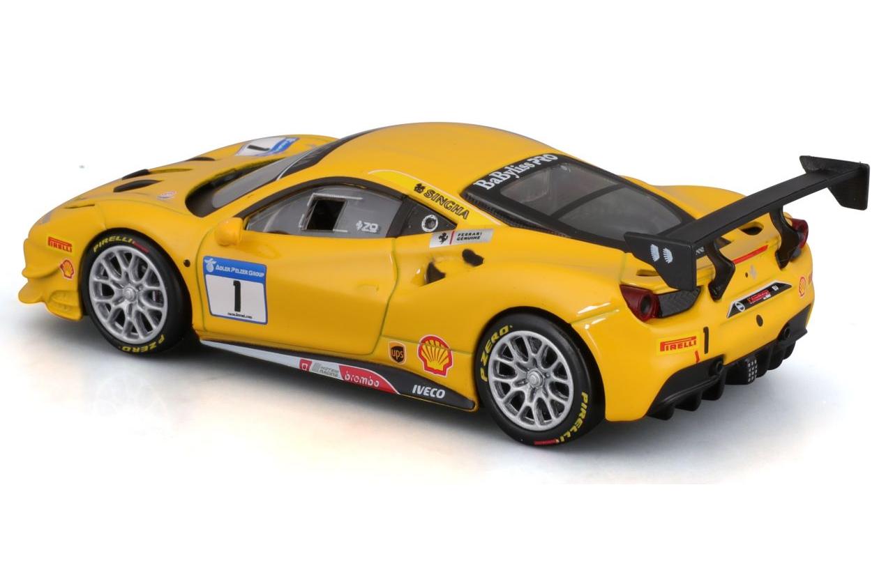 Ferrari Racing 488 Challenge Gelb 1:43Sammlermodell im Massstab 1:43