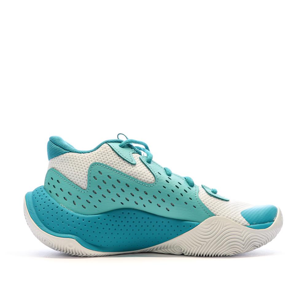 Under Armour Chaussures de Basket Turquoise/Blanche Mixte Under Armour Jet 23