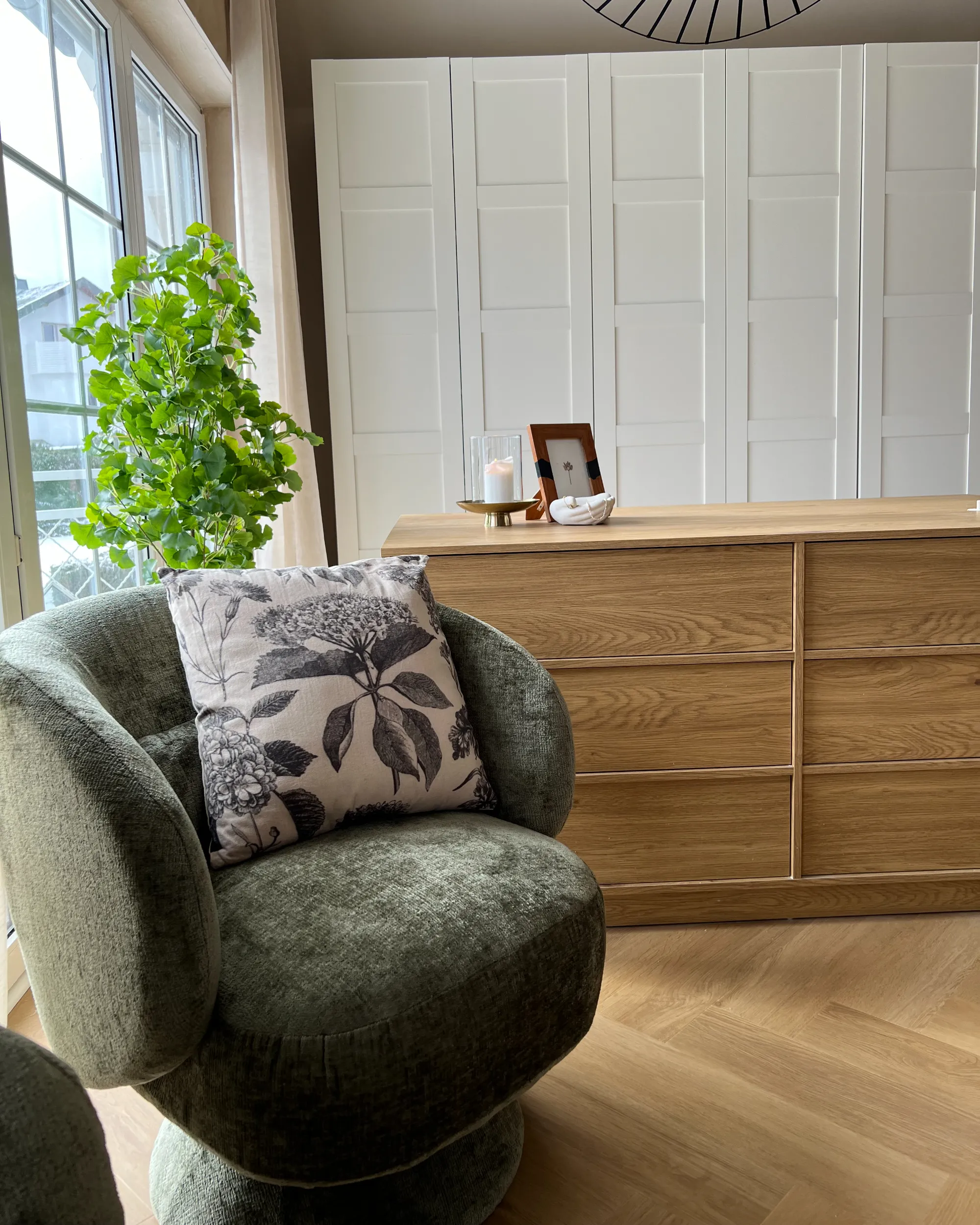 Draaifauteuil LIEKSA Chenille Groen