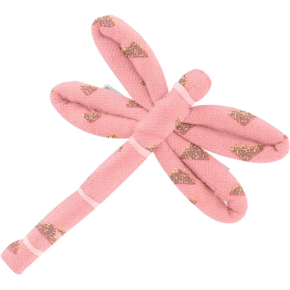 Barrette Libellule Triangle Or Poudré