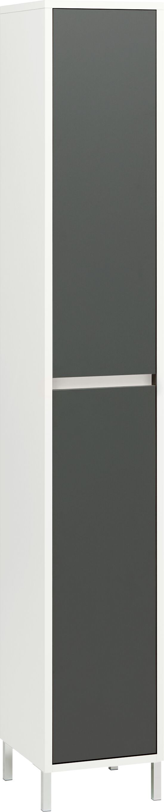 SIERRA Hochschrank - Weiss / Anthrazit / B: 30.0 cm x T: 35.0 cm x H: 190.0 cm