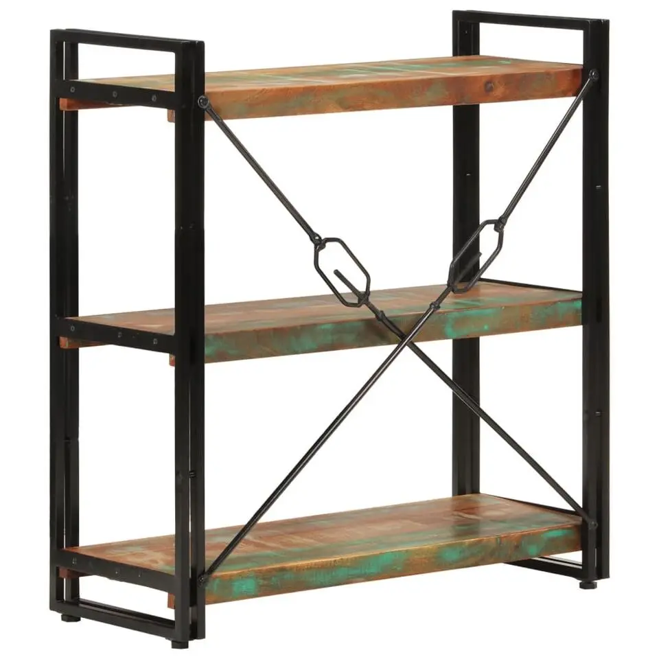 vidaXL - Boekenkast 3-laags - Multikleur - Gerecycled hout - 77 x 30 x 80 cm
