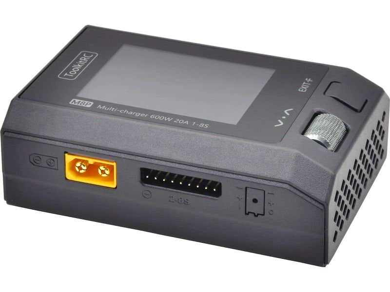 ToolkitRC Ladegerät M8P 1-8S, DC 600W Universelles DC Modellbau-Ladegerät für Lithium und NiMH Akkus