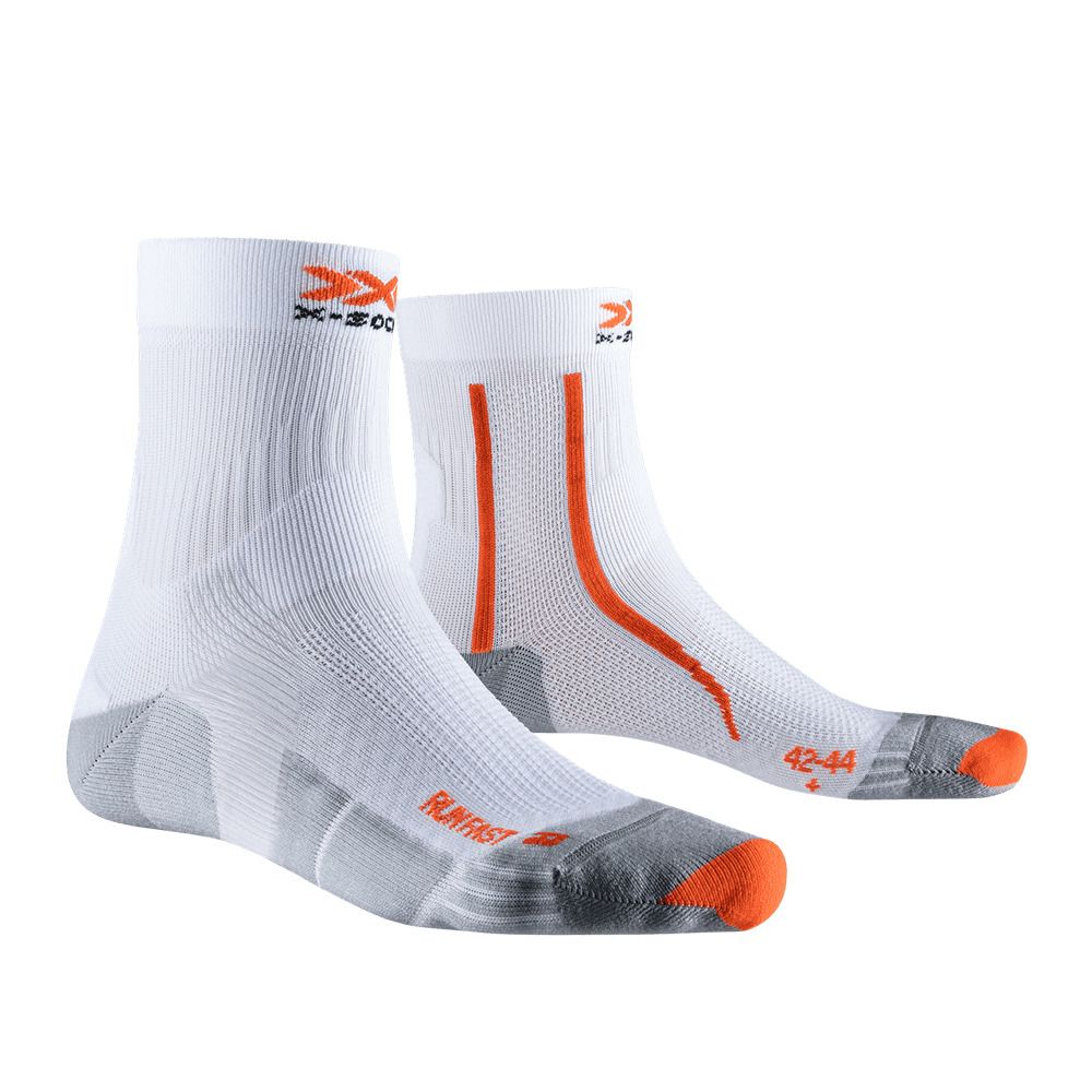 X-Socks RUN FAST 4.0 - Chaussettes arctic white/trick orange