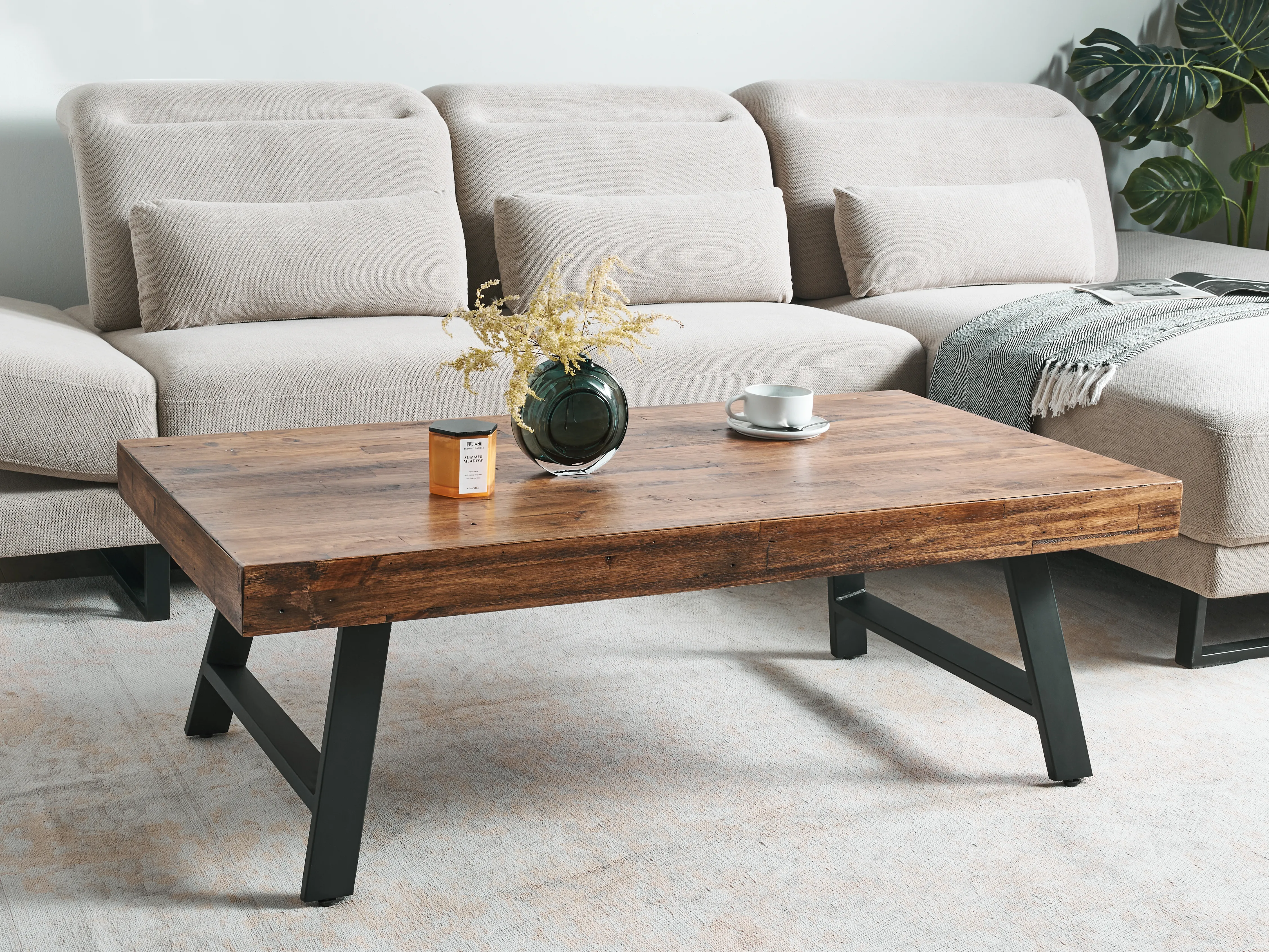 Salontafel WARTON Dennenhout Donkerbruin