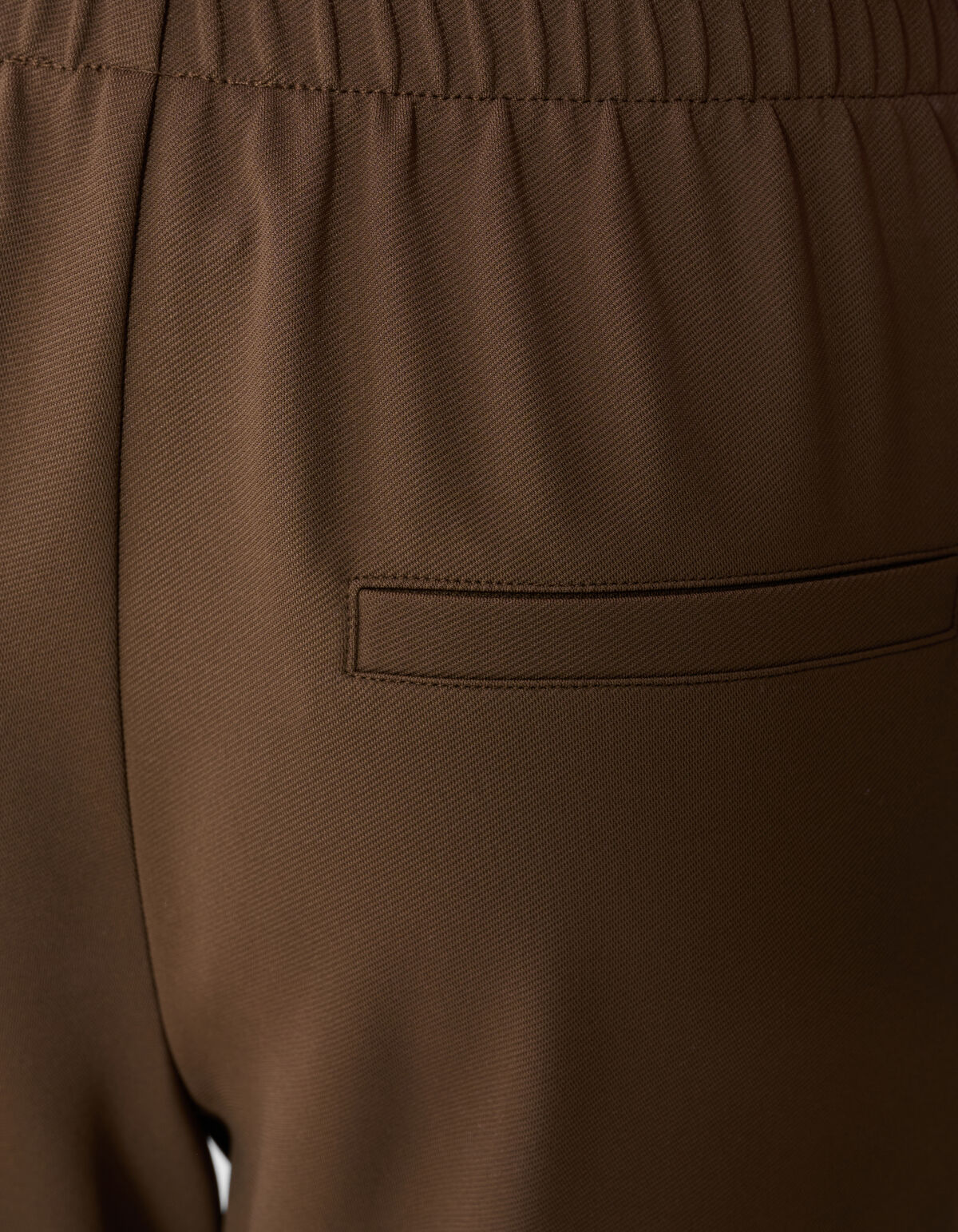Basic Wide Leg Fit Broek Bruin
