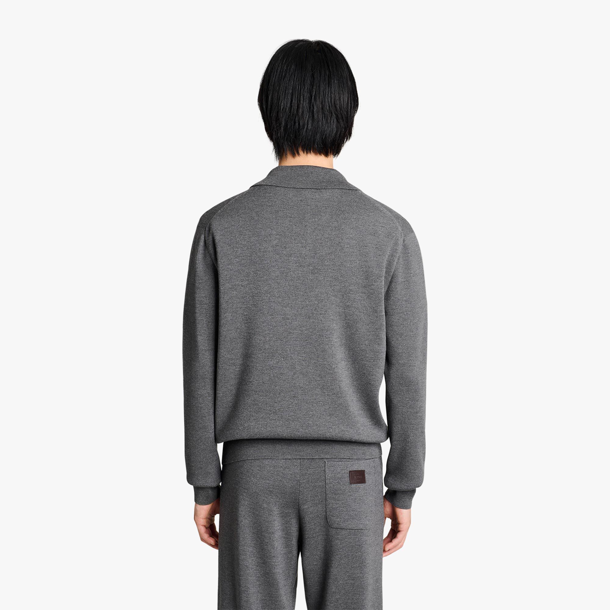 Pull Avec Col Zippe Avec Detail En Cuir