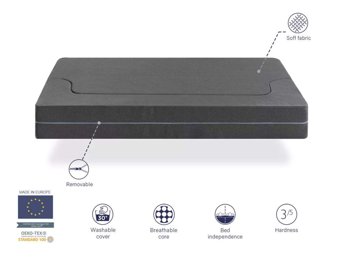 Matelas lit futon Kma-Lit Pliant 90x190 - Épaisseur 24 CM Canapé Lit - Matelas Lit
