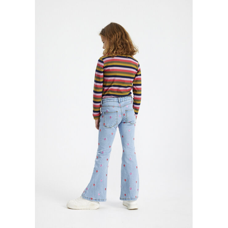 The New TNLaflared Embroidery Jeans Blå