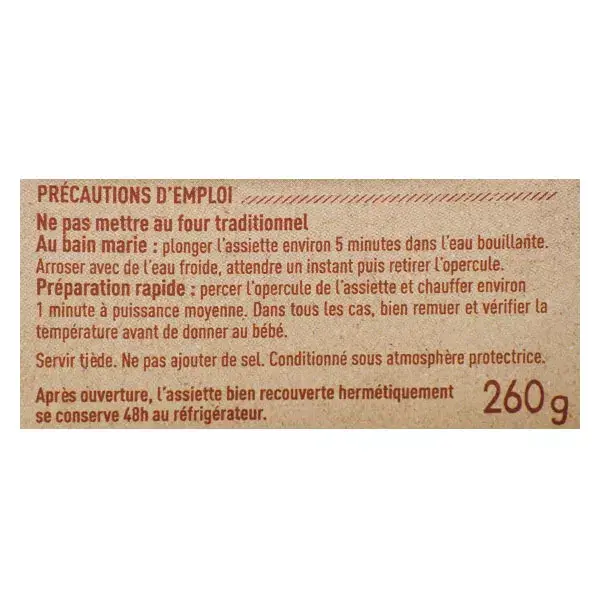 Prato de Almoço Babybio com Legumes à Basca, Frango e Arroz +15m Orgânico 260g