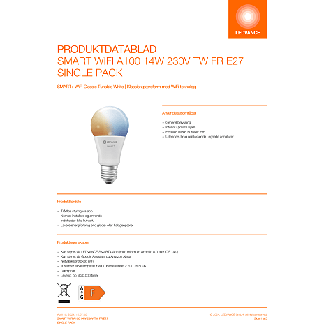 Ledvance smart+ kronepære 14W - dæmpbar