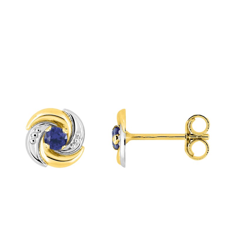 Boucles d'oreilles femme - saphir - Or 18 Carats