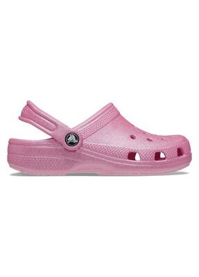 Crocs Classic Glitter Sandaler, Pink Tweed Glitter