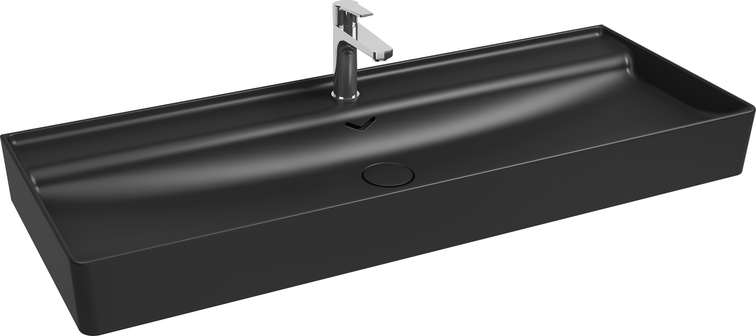 Isvea Vea opbouw wastafel met kraangat 120cm zwart mat