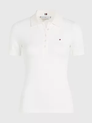 Polo canelado de corte justo
