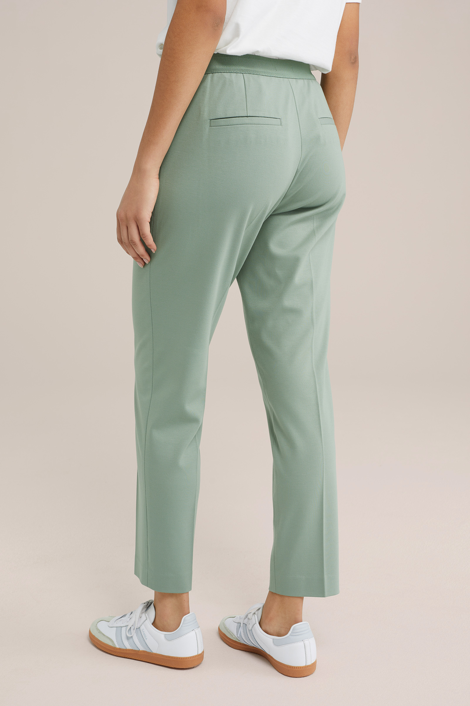 slim fit pantalon met stretch WE Fashion Lichtgroen