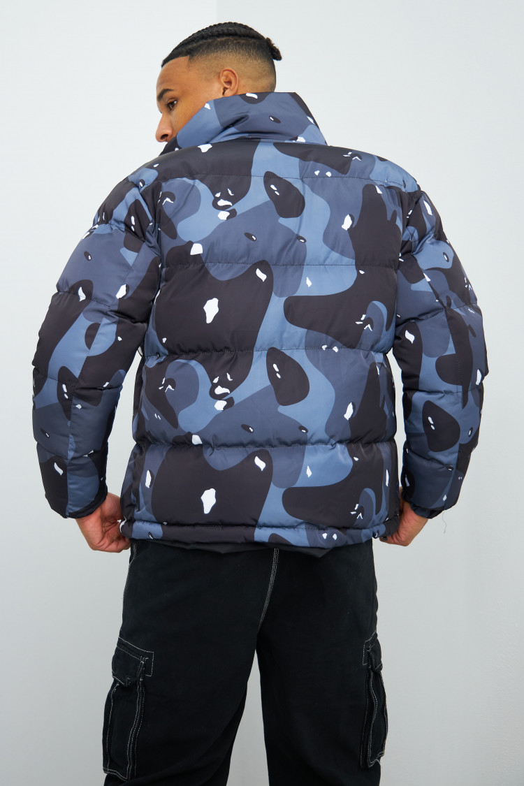 Doudoune noir et gris camouflage
