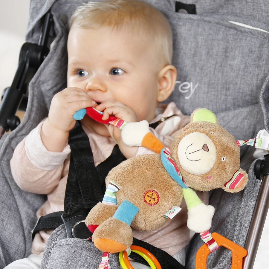 fehn® Activity-Teddy mit Klemme Oskar