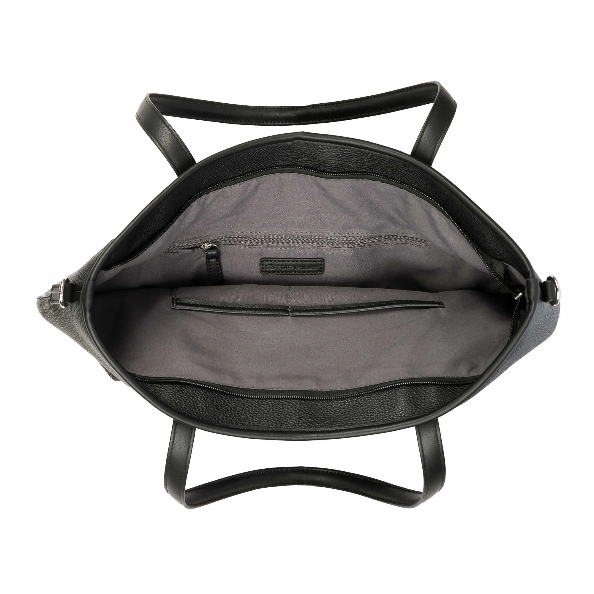 TOM TAILOR Shopper Schwarz Lederimitat
