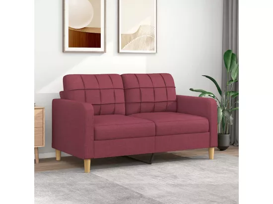 Canapé à 2 places Rouge bordeaux 140 cm Tissu