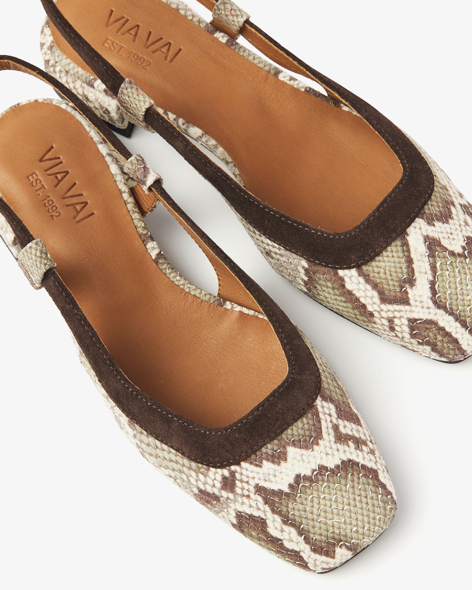 VIA VAI slangenprint slingbacks Julie Xena