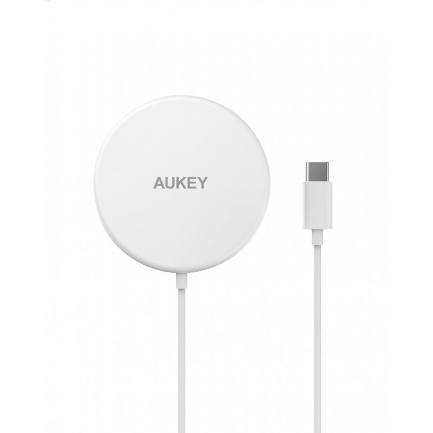 Aukey LC-A1-Whi Aircore Drahtloses Ladegerät Qi Wireless Charger 1,2m Kabel 15W Weiß