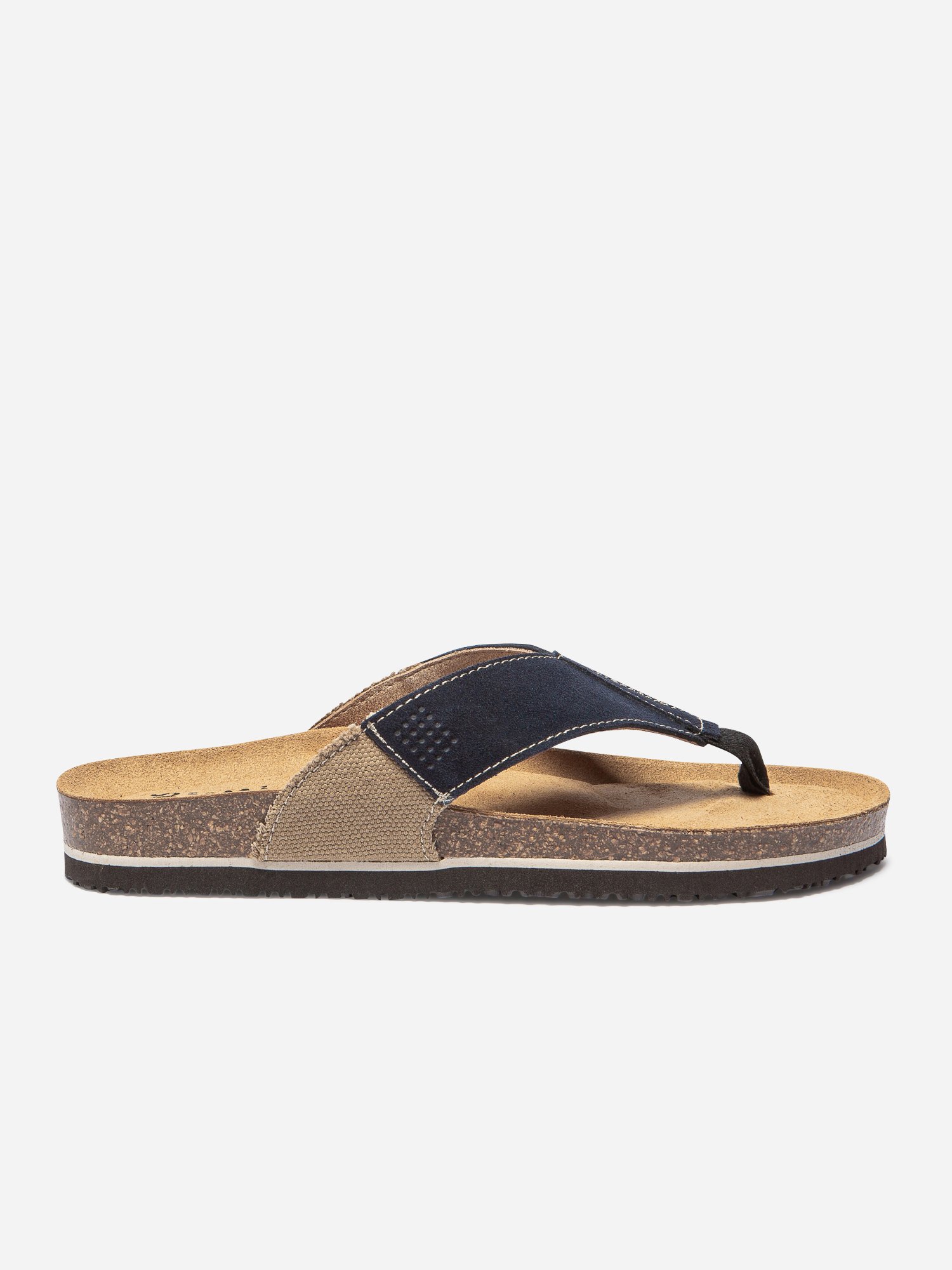 Tongs Homme Très Confort Mix Matières Marine