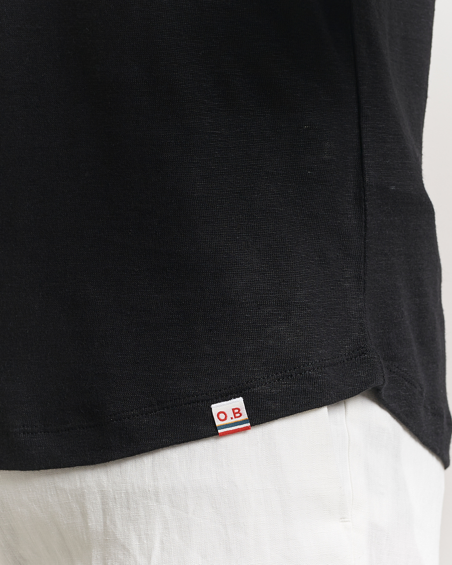 Orlebar Brown Long Sleeve Linen T-Shirt Black