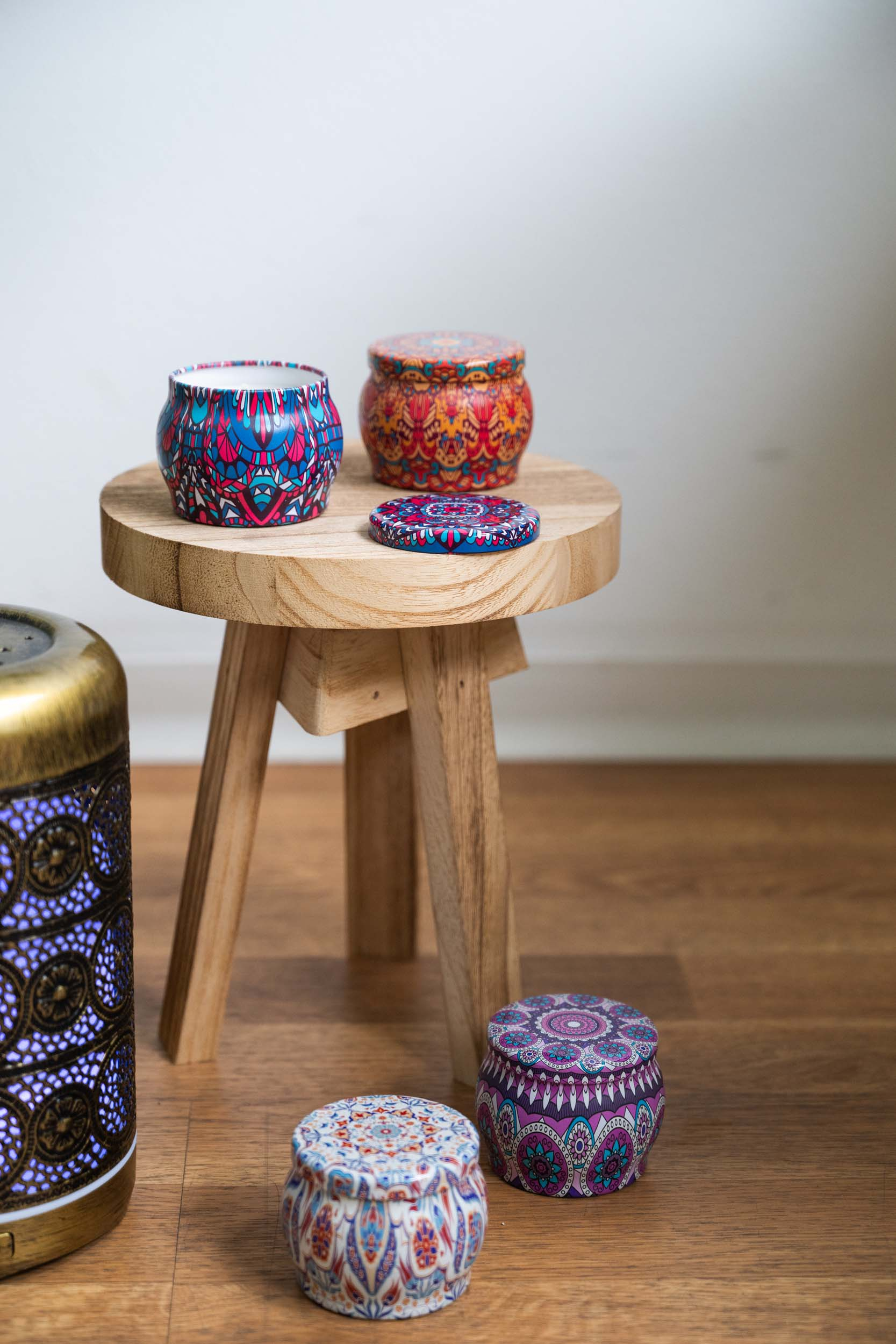 (4er Set) Duft Kerzen Aromatherapie Sojawachs Kerzen im Geschenk Set - Mandala Design