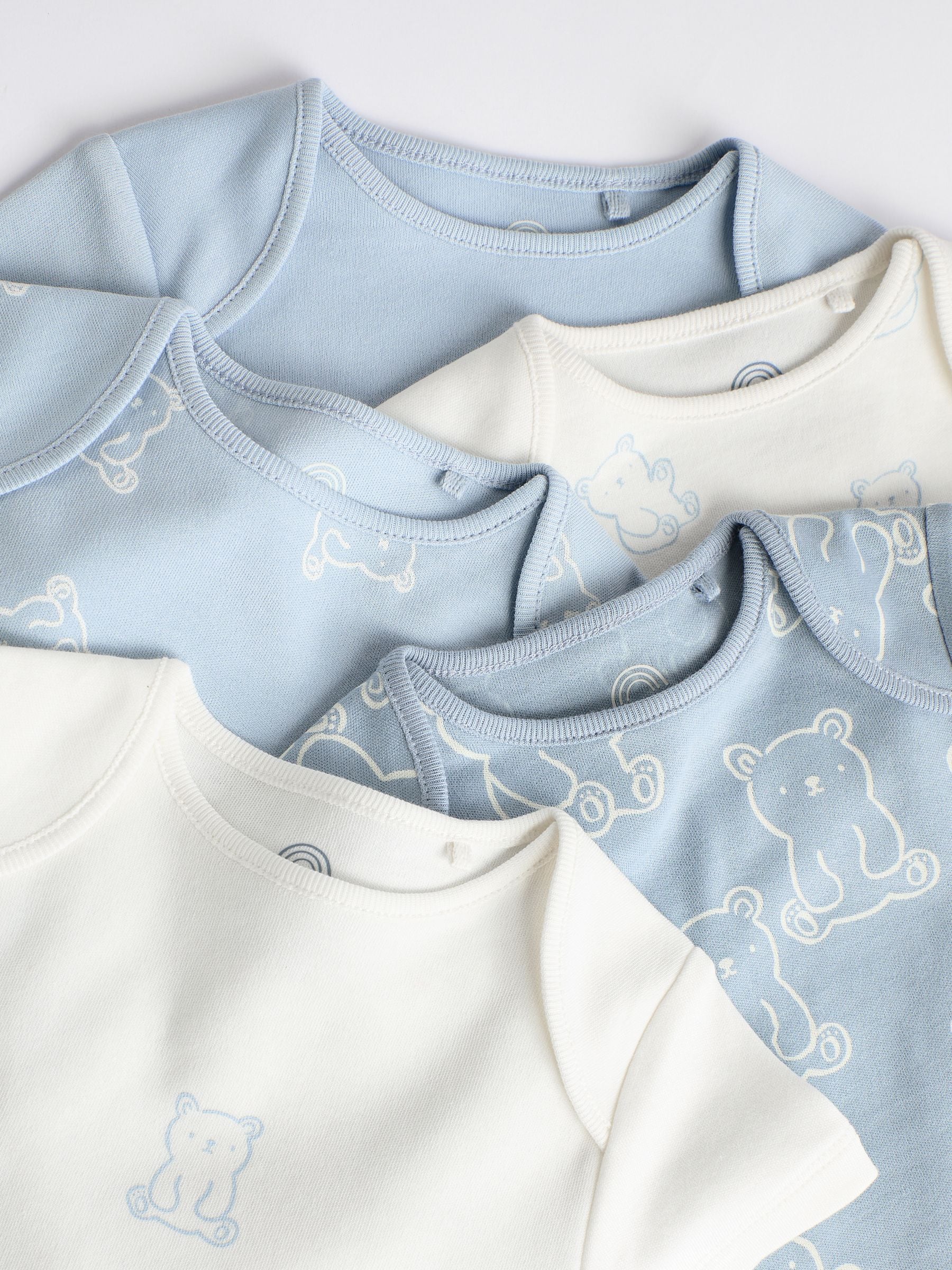 Blauw met beren - Set van 5 babyrompertjes