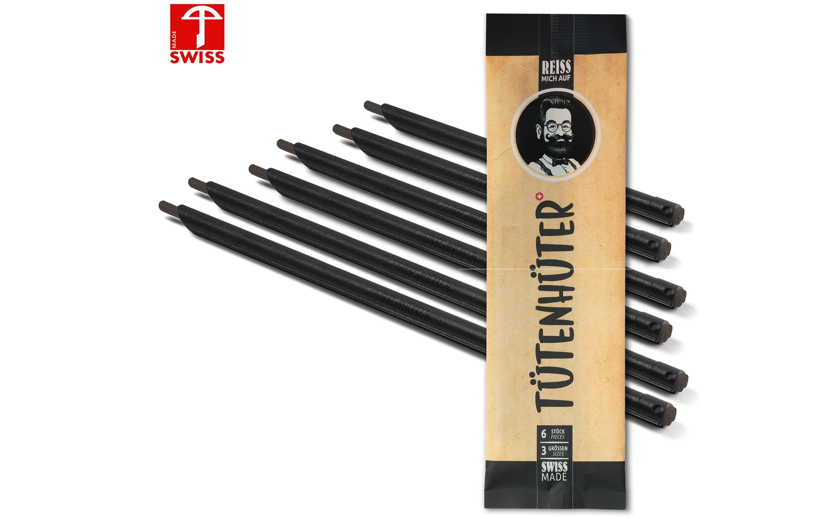 Verschlussclip 6 Stück, SchwarzTütenhüter-Set