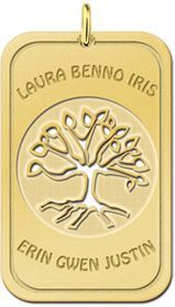 Gouden Tree of Life dog tag Names4ever